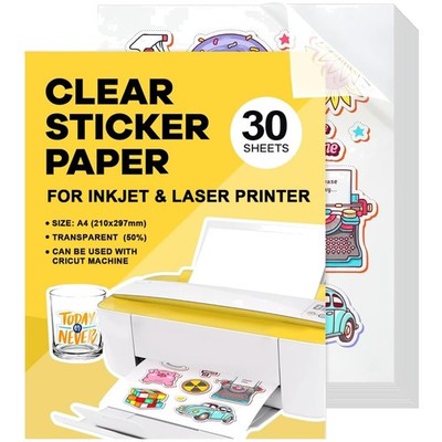 Stickerpapier A4 Selbstklebend  Transparent Vinyl Tintenstrahl