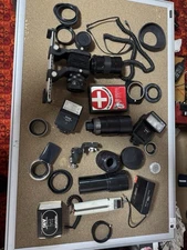 Lot Of Vtg Format Lenses & Flashes & Photography PARTS As Shown