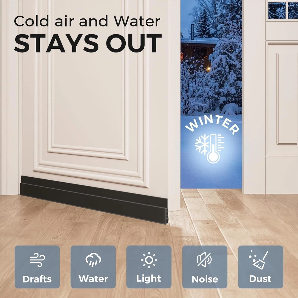 Doppelpack Silikon Zugluftstopper - 39" Länge für optimalen Komfort & Einsparungen - Bild 4 von 4