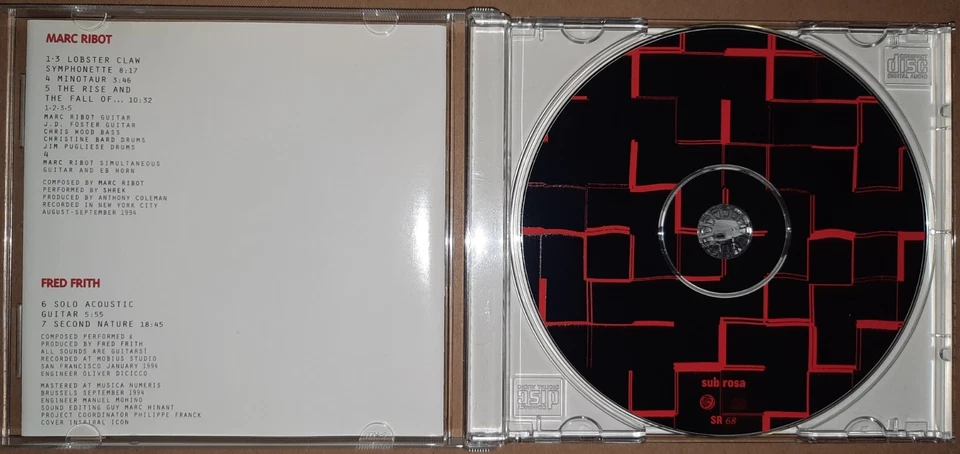 FRED FRITH / MARC RIBOT - SOUND OF A DISTANT EPISODE / CD / 1994 / SUB ROSA - Bild 3 von 3