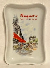 Vintage Brasserie Fouquet's Paris Restaurant Trinket Tray Ashtray Limoges Apilco