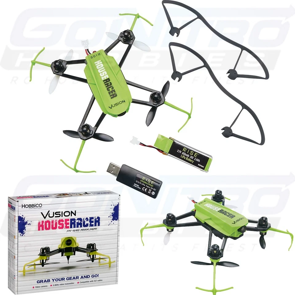 3x RISE Vusion House Racer 125 Race Indor Mini Quadcopter Green FPV-Ready 5.8GHz - Image 3 of 4