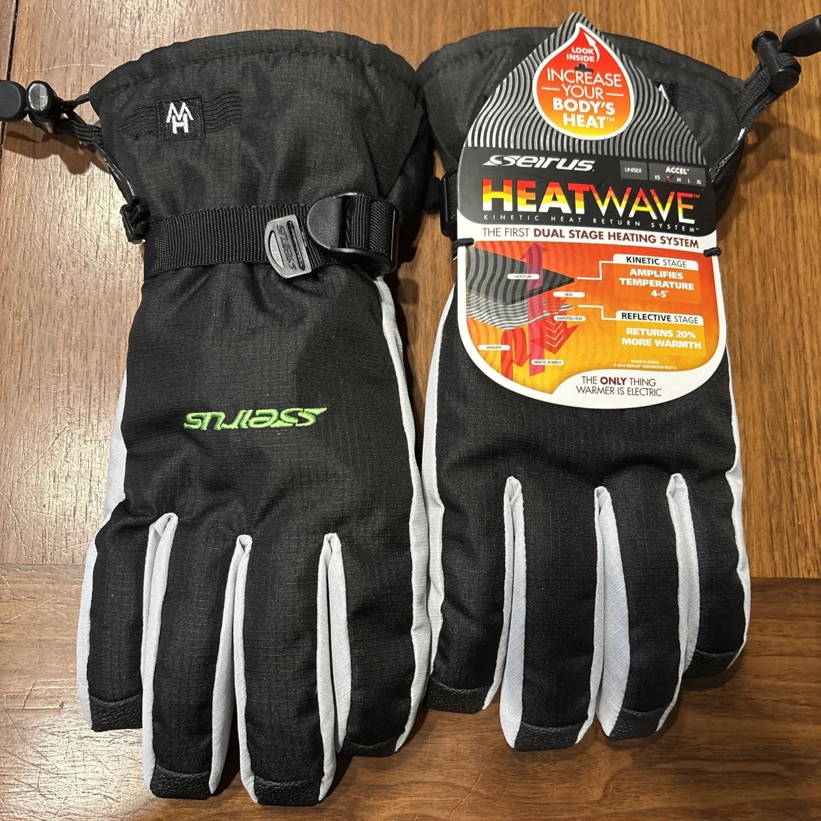 Serious Unisex Small Black Kinetic Heat Waterproof Gloves