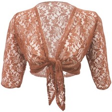 Lace Mesh Bolero Shrug Top Crop Cardi Bra Top Sheer Cover Up Womens Plus Size