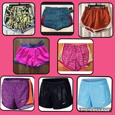 NWT NIKE DRI-FIT TEMPO RUNNING ATHLETIC SHORTS Girls S M L XL Black Print Blue