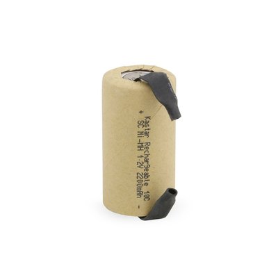 Kastar Sub C 2200mAh Ni-CD Flat Top Rechargeable Battery (With Tabs)