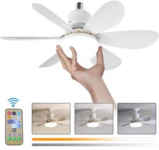 Socket Ceiling Fans with Lights and Remote- Socket Fan light with Dimmable Led