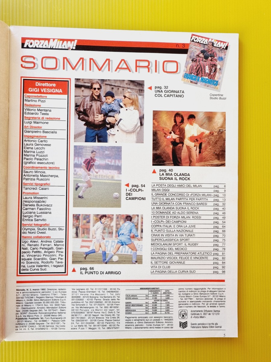 FORZA MILAN 10 De Octubre De 1989 Copa De Los Campeones Diario Foto Rijkaard EUR 5,39 - ES