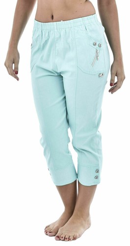 Womens 3/4 Length Trousers Ladies Cropped Capri Pants Shorts Size 10-12- 22- 26 - Picture 13 of 13