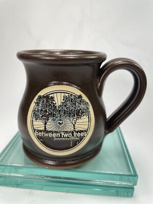 Deneen Pottery Coffee Mug Between Two Trees 10 oz Vintage Brown Souvenir Cup C65