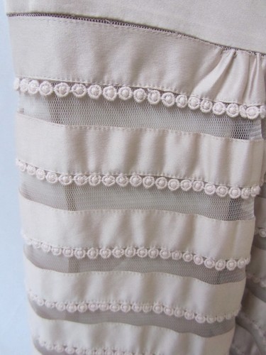 Monsoon Pale Pink Sleeveless Dress - Beaded Waist - Over Lay Skirt - Size 14 - Picture 4 of 8