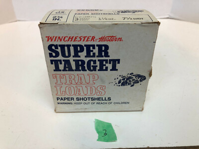 Vintage Shotgun Shell Box Winchester Super Target Trap Loads 25-12ga Empty #3