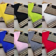 Women's Net Saree With Running Blouse Piece