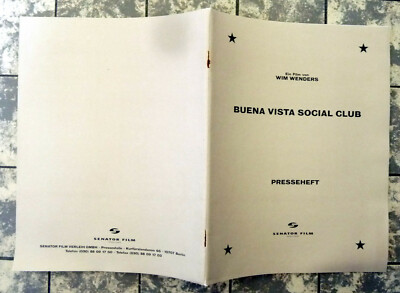 BUENA VISTA SOCIAL CLUB * PRESSEHEFT German Pressbook Deutsch ´97 WIM WENDERS 