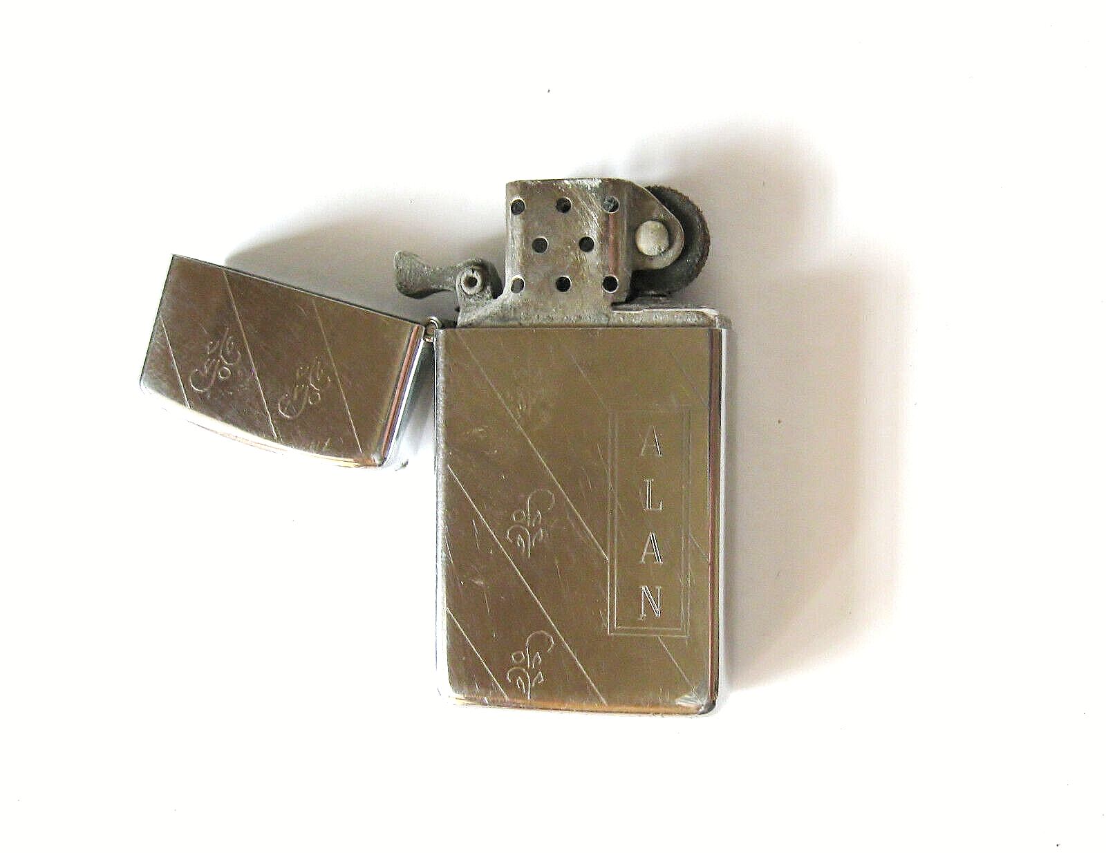 Vintage Zippo Slim Lighter w/Box and Insert 1985 ALAN eBay