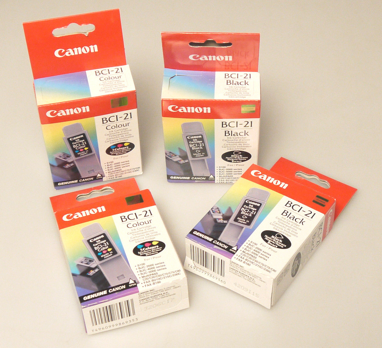 (PRL) CANON BCI-21 COLOUR BLACK LOTTO CARTUCCE INCHIOSTRO LOT INK CARTRIDGES