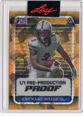 Antwane Wells Jr. 2023 Leaf Pro Set Gold Crystal 1/1 Proof Ole Miss So. Carolina
