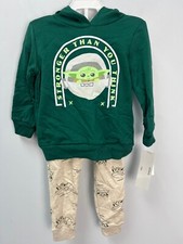 Disney Star Wars Green Baby Yoda Hoodie and Jogger Pants Set Toddlers Sz 3T