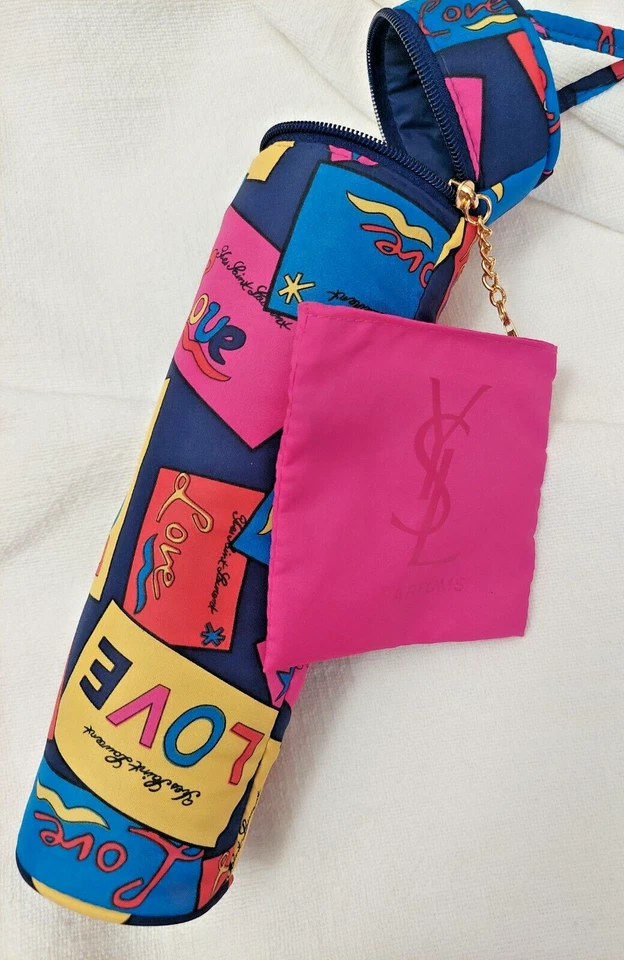 YSL Vintage Umbrella Yves Saint Laurent Showers Of Love Deluge Amour - NWOT Foto 3 de 4