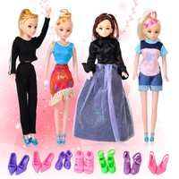 5 Pack Outfit Dress Clothes + 10 Pairs Shoes For Barbie Doll Party Daily Wear 5 Pack Outfit Dress Clothes + 10 Pairs Shoes For Barbie Doll Party Daily Wear