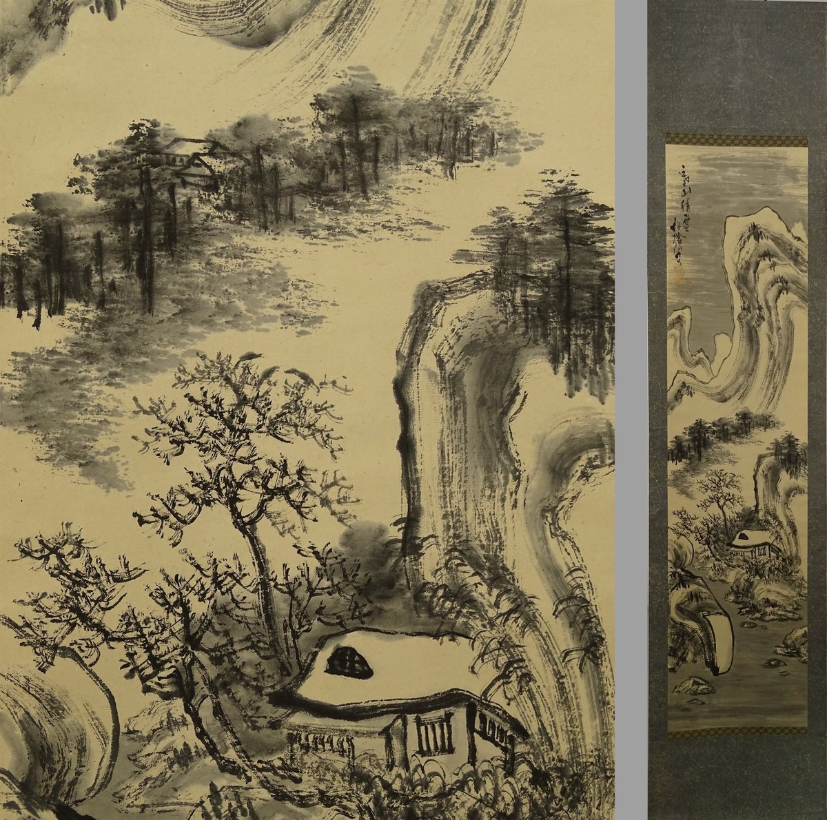IK624 SUIBOKU SANSUI Landscape Hanging Scroll Japanese painting