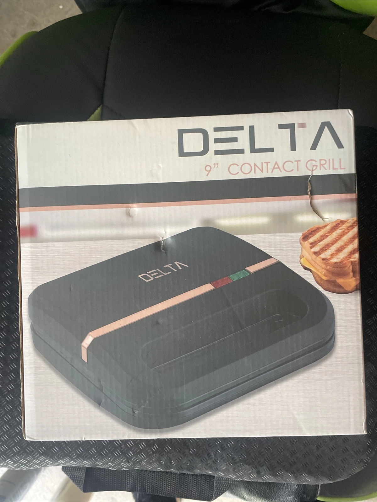 electric Grill Delta 9" black/rose gold countertop Panini Press