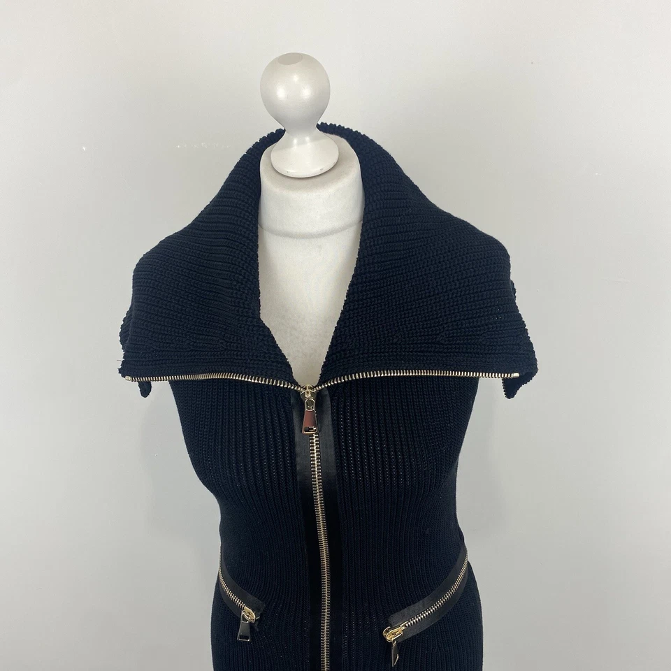 Givenchy Paris Knitted Gilet Cardigan Black Zips Size Medium Women’s - Image 4 of 4