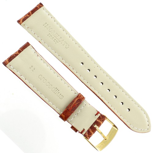 22mm Morellato Genuine Crocodile Tan Padded Stitched Watch Band 857 - Picture 4 of 4