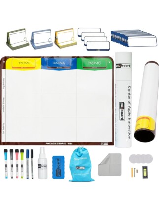 Pmxboard Full Magnetic Agile Board Kit. Kanban Board, Scrum Board, Dry Erase Pro