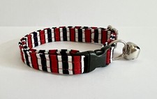 PATRIOTIC STRIPES AMERICA AMERICANA PRINT ADJUSTABLE BREAKAWAY CAT COLLAR