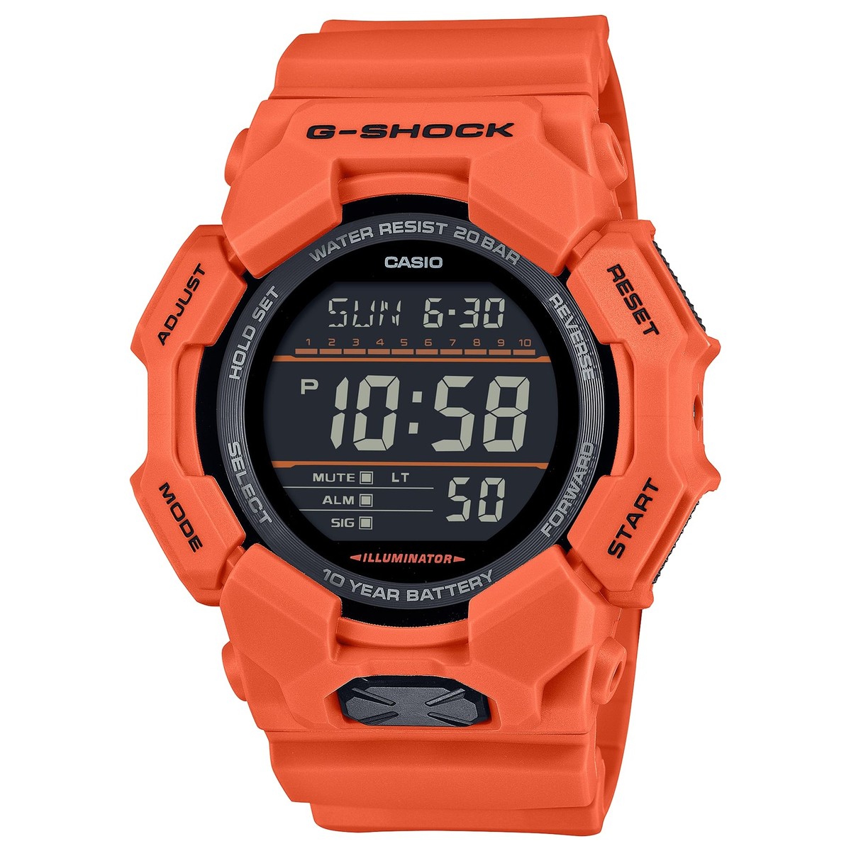 Casio G-Shock Red Orange Digital 10 Year Battery Watch GD-010-4 | eBay