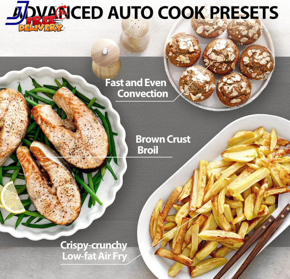 8-in-1 Air Fryer Combo Microwave Oven with Convection and Broil