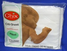 Vintage Dundee Chix Fitted Bottom Baby Crib Sheet Solid White 100% Cotton 1973