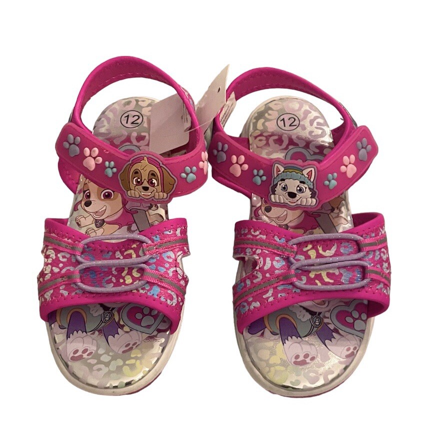 NWT Pink Paw Patrol Light-Up Sandals Shoes Girls Toddler 12 Little - Main Image