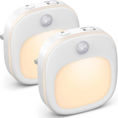 Nachtlicht Steckwand, 2er Pack Plug in Nachtlicht Bewegungsmelder mit 3 Col...