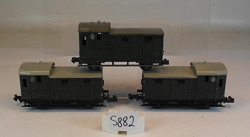 Minitrix Spur N 1/160 Zugset 3 Stück Güterzugbegleitwagen 2-achsig #5882 | Zustand: Gebraucht