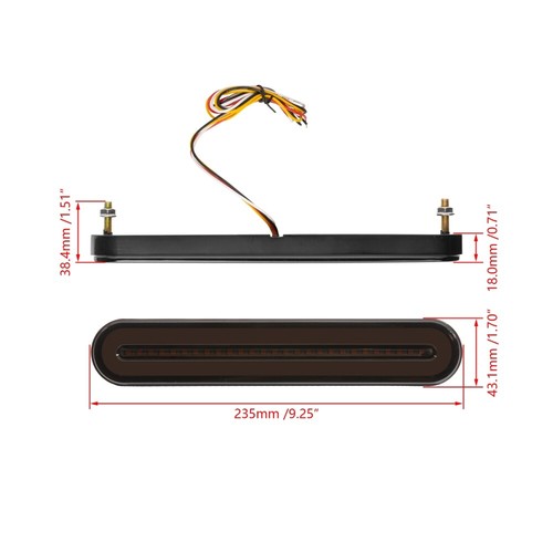 2x 9.17inch Red/Amber Oval LED Truck Trailer Stop Tail Brake Lights Flowing Turn - Picture 3 of 12