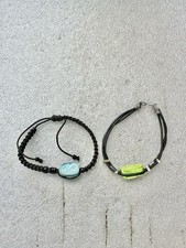 2 Ceramic EGYPTIAN Scarab Charm Bracelets 
