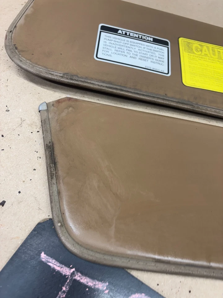 1980-1986 F150 F250 F350 BRONCO BONITO MARRÓN PARASOLES PARASOLES CABINA TECHO INTERIOR Foto 2 de 4