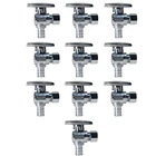 10 Pack XFITTING 1/2" Pex-B x 3/8" OD Angle Stop Valve, 1/4 Turn, Lead Free
