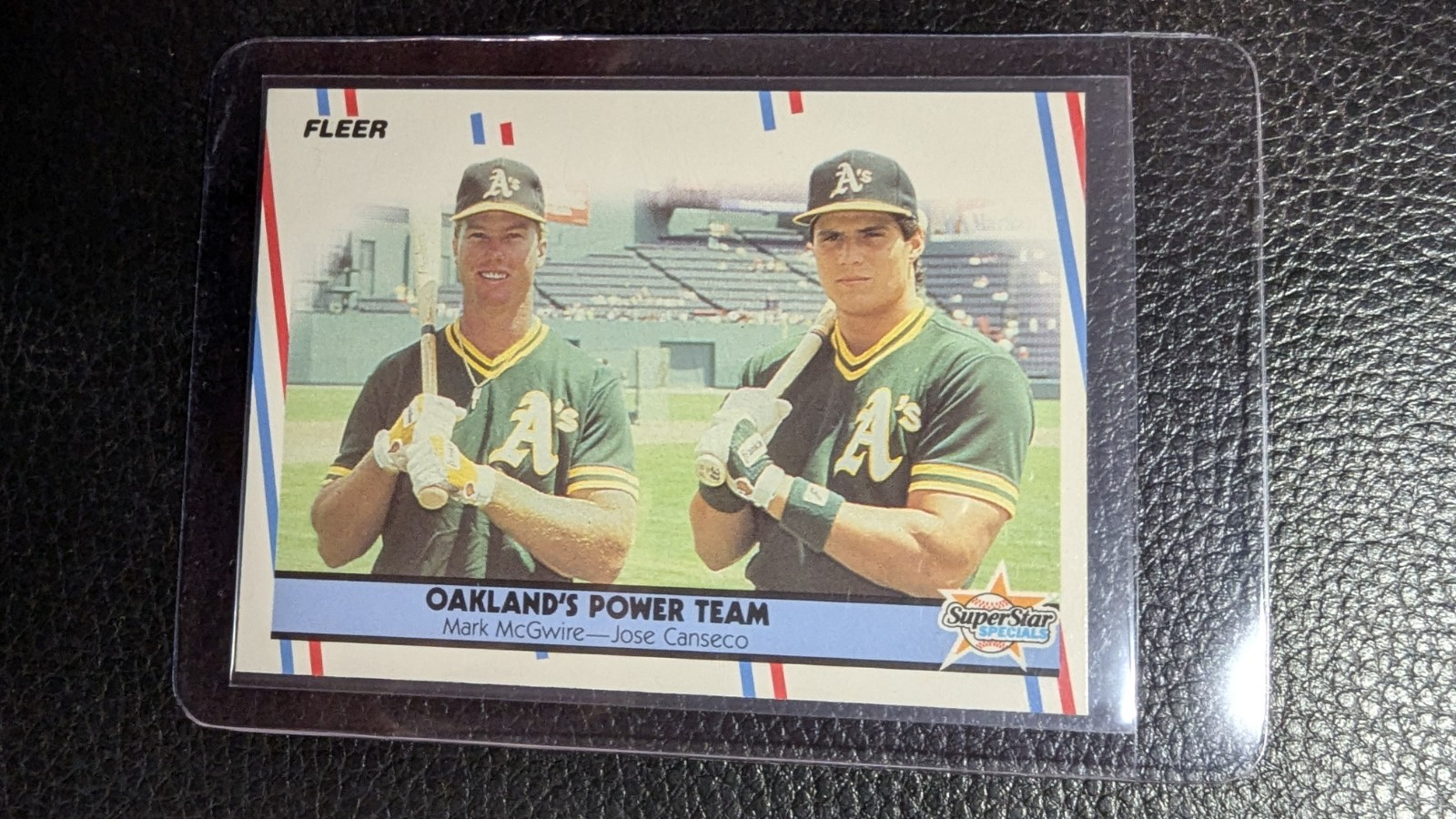 1988 FLEER GLOSSY #624 MARK McGWIRE JOSE CANSECO OAKLAND ATHLETICS POWER TEAM