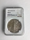1987 American Silver Eagle Dollar MS69 NGC Mint State 69