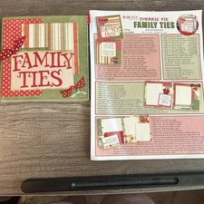 BoBunny Family Ties Scrapbook Mini Album Cherry Pie Kit + Instructions Lot Set