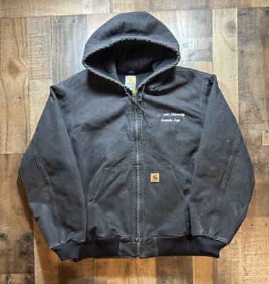 CARHARTT J130 BLK Quilt Lined Hooded Jacket Men's XL