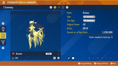 Shiny Arceus Pokémon Scharlachrot und Violett Perfekt IV