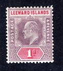 Leeward Islands 1902 1p violet & carmine rose Edward VII, Scott 21 MH — photo 1