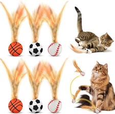 Katzenball mit Feder Katzenspielzeug Katzenb�...