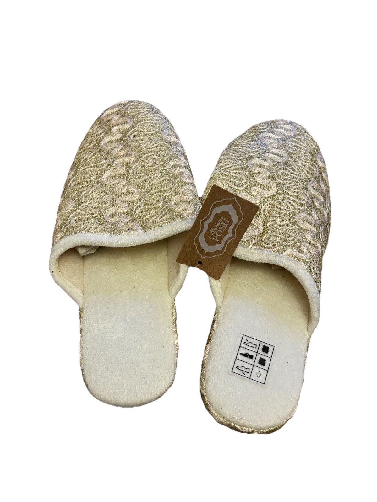 PANTOFOLA D’ORO Pantofole donna nuove sigillate EU41 UK8 "Madam Posh" Wegde oro comode