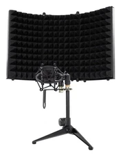 Rockville RMF1 Microphone Isolation Shield w/ Sound Dampening Foam+Shockmount