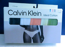 Calvin Klein Women's 5Color Pack Ideal Cotton Thongs Size M New in Box